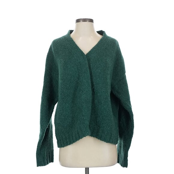 James Street Co. JS Oversized Cardigan in Hunter Green Small - Picture 2 of 5